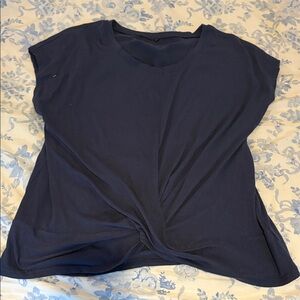 Elegant Navy Twist Front Tee